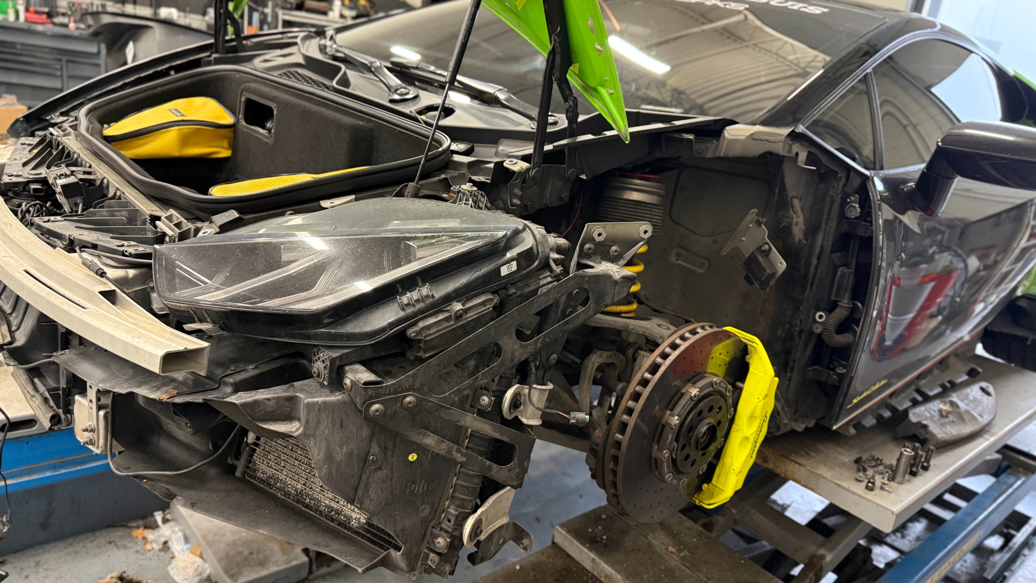 Bodywork removed during the colour transformation.