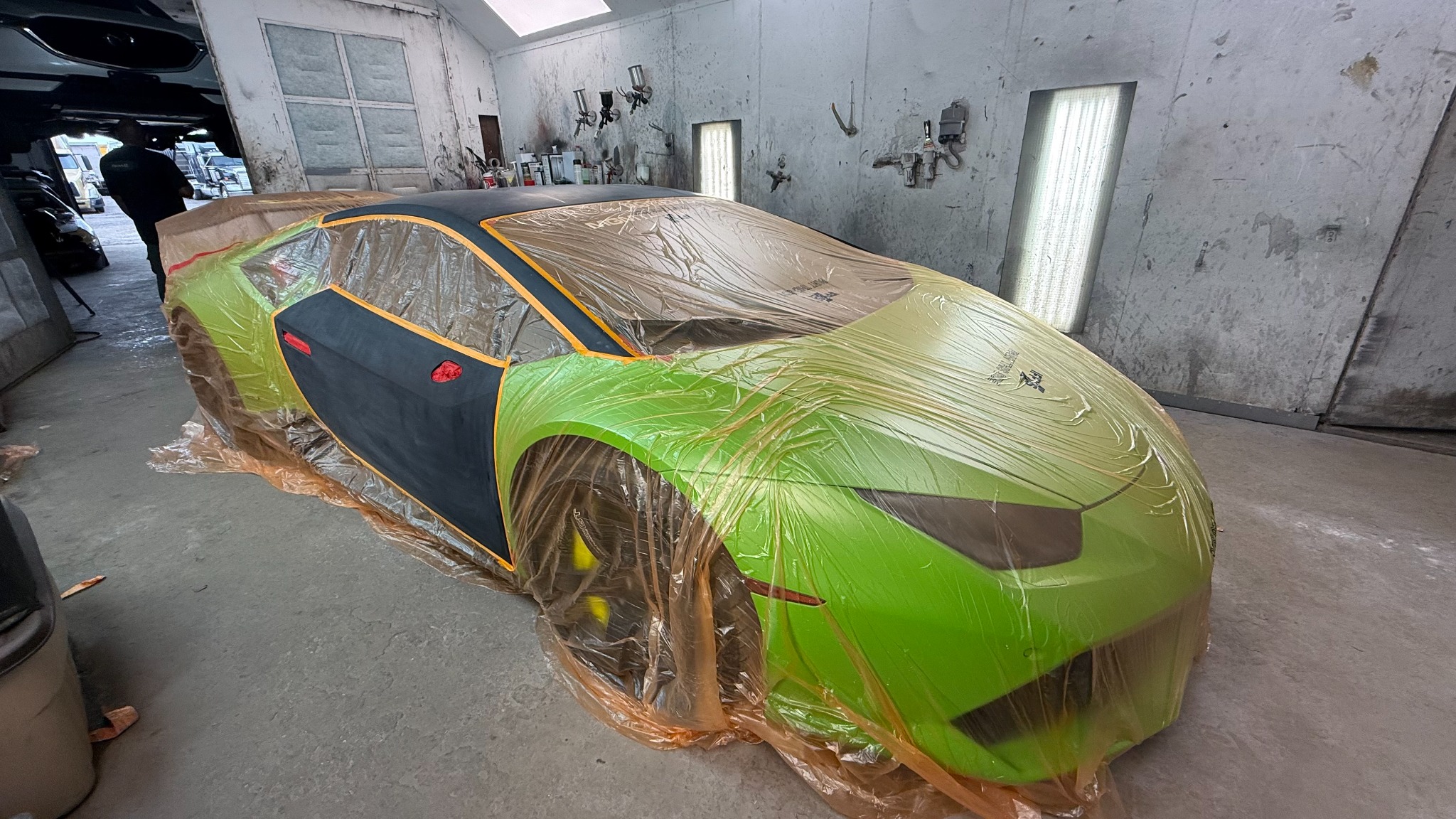 Verde Mantis paintwork in the spray booth.